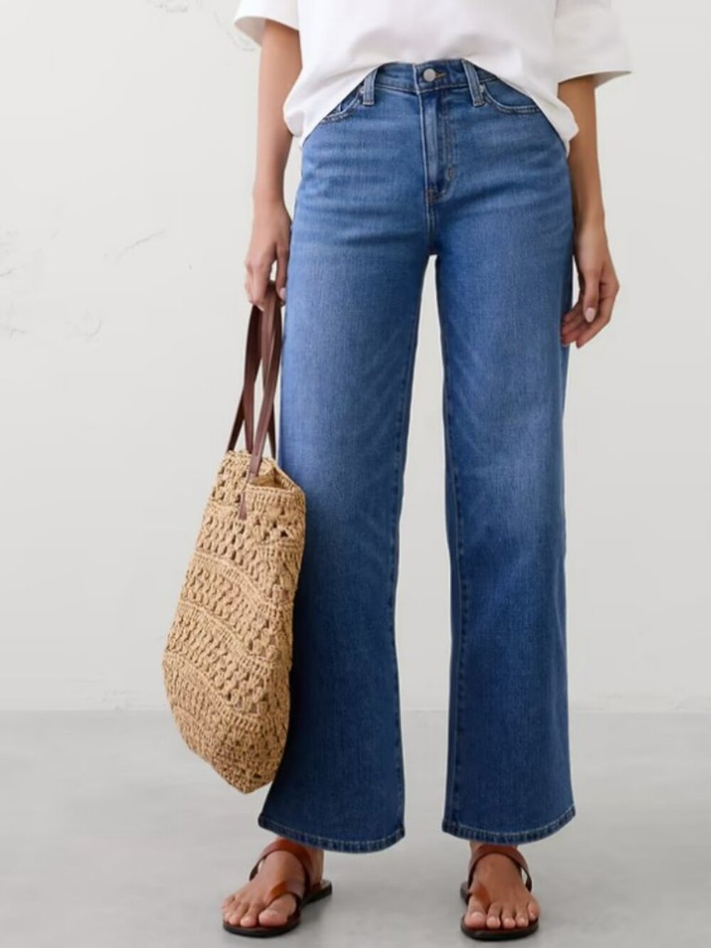 Banana Republic Straight High-Rise Medium Wash Wide-Leg Jeans Sz. 29